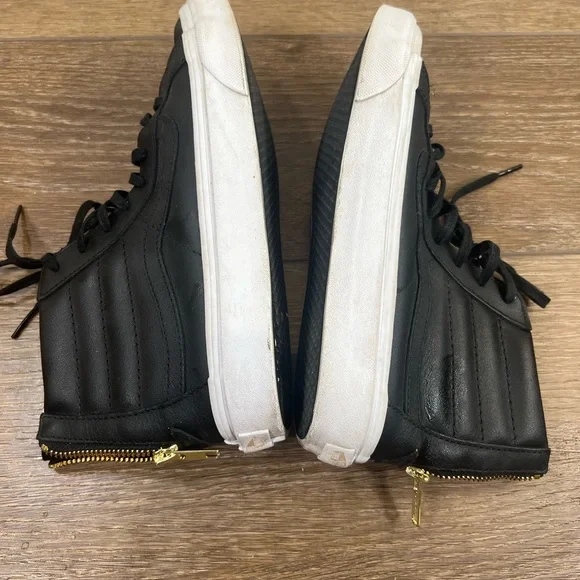 Womens High-Top Leather Vans - Picture 6 of 7